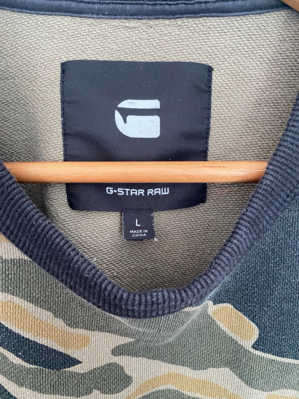G-Star RAW Camo Crewneck Sweatshirt Men’s Large Streetwear Black Olive Pullover - Picture 5 of 8
